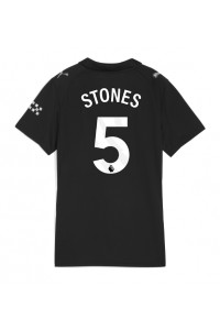 Manchester City John Stones #5 Jalkapallovaatteet Naisten Vieraspaita 2025-26 Lyhythihainen